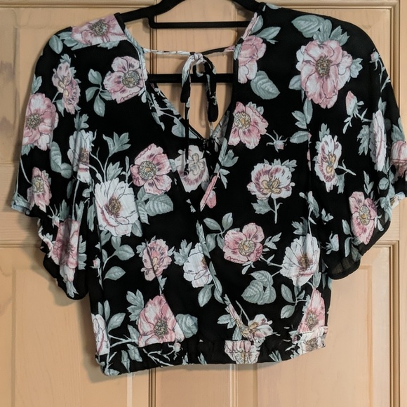 Matching Floral Crop Top and Wrap Front Skirt - Picture 2 of 3